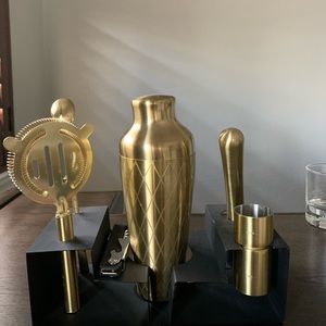 5 gold bar cocktail tool sets